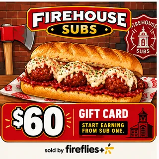 $60.00 USD FIREHOUSE SUBS GIFT CARDS