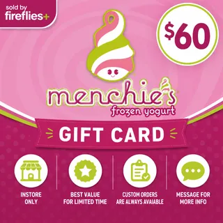 $60.00 USD MENCHIE'S GIFT CARDS