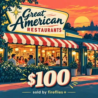 $100.00 USD GREAT AMERICAN RESTAURANTS GIFT CARDS