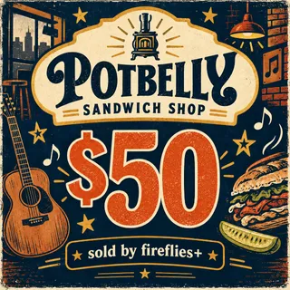 $50.00 USD POTBELLY SANDWICH SHOP GIFT CARDS