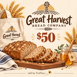$50.00 USD GREAT HARVEST BREAD COMPANY GIFT CARDS