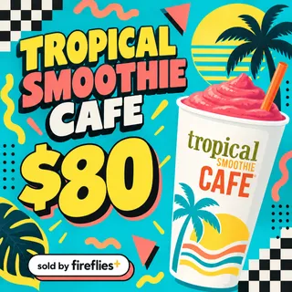$80.00 USD TROPICAL SMOOTHIE CAFE GIFT CARDS