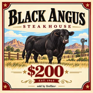 $200.00 USD BLACK ANGUS STEAKHOUSE GIFT CARDS