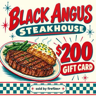 $200.00 USD BLACK ANGUS STEAKHOUSE GIFT CARDS
