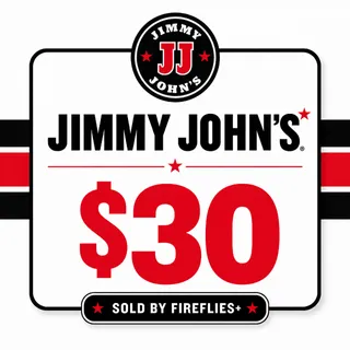 $30.00 USD JIMMY JOHN'S GIFT CARDS