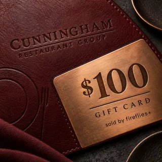 $100.00 USD CUNNINGHAM RESTAURANT GROUP GIFT CARDS