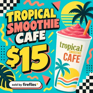 $15.00 USD TROPICAL SMOOTHIE CAFE GIFT CARDS