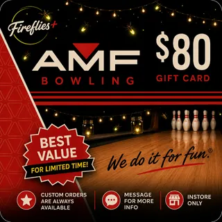 $80.00 USD AMF BOWLING GIFT CARDS
