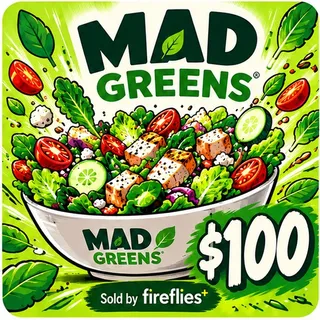 $100.00 USD MAD GREENS GIFT CARDS