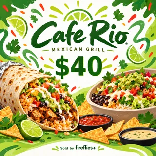 $40.00 USD CAFE RIO GIFT CARDS