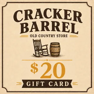 $20.00 USD CRACKER BARREL OLD COUNTRY STORE GIFT CARDS