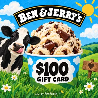 $100.00 USD BEN & JERRYS GIFT CARDS