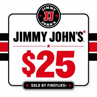 $25.00 USD JIMMY JOHN'S GIFT CARDS