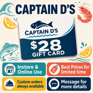 $28.00 USD CAPTAIN D'S GIFT CARDS