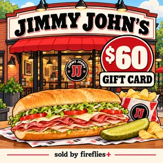 $60.00 USD JIMMY JOHN'S GIFT CARDS