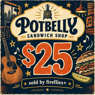 $25.00 USD POTBELLY SANDWICH SHOP GIFT CARDS