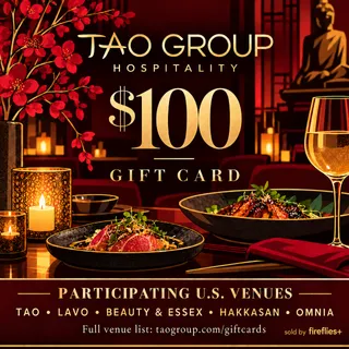 $100.00 USD TAO GROUP HOSPILALITY GIFT CARDS