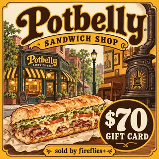 $70.00 USD POTBELLY SANDWICH SHOP GIFT CARDS