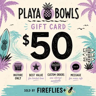 $50.00 USD PLAYA BOWLS GIFT CARDS