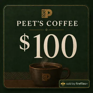 $100.00 USD PEETS COFFEE GIFT CARDS