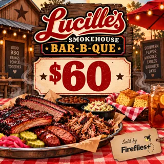$60.00 USD LUCILLES SMOKEHOUSE BBQ GIFT CARDS