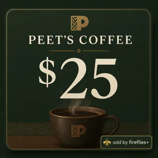 $25.00 USD PEETS COFFEE GIFT CARDS