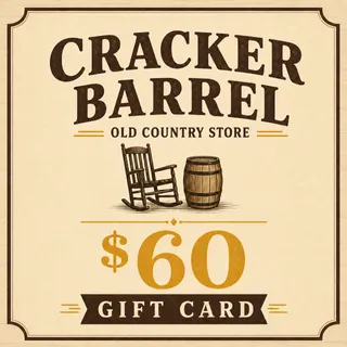 $60.00 USD CRACKER BARREL OLD COUNTRY STORE GIFT CARDS