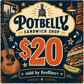 $20.00 USD POTBELLY SANDWICH SHOP GIFT CARDS