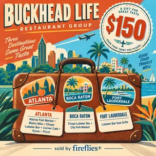 $150.00 USD BUCKHEAD LIFE RESTAURANT GROUP GIFT CARDS