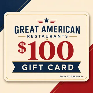 $100.00 USD GREAT AMERICAN RESTAURANTS GIFT CARDS