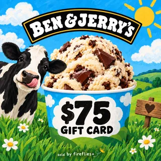 $75.00 USD BEN & JERRYS GIFT CARDS