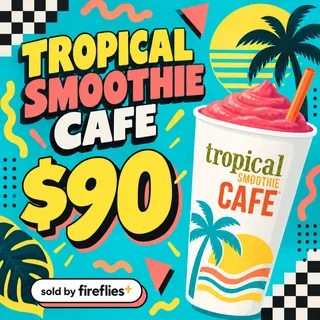 $90.00 USD TROPICAL SMOOTHIE CAFE GIFT CARDS