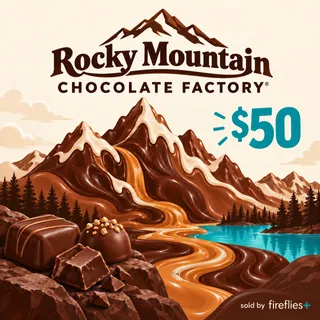 $50.00 USD ROCKY MOUNTAIN CHOCOLATE FACTORY GIFT CARDS