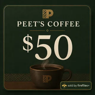 $50.00 USD PEETS COFFEE GIFT CARDS
