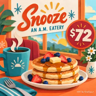 $72.00 USD SNOOZE AN AM EATERY GIFT CARDS