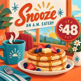 $48.00 USD SNOOZE AN AM EATERY GIFT CARDS