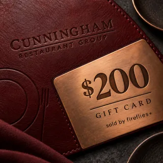 $200.00 USD CUNNINGHAM RESTAURANT GROUP GIFT CARDS
