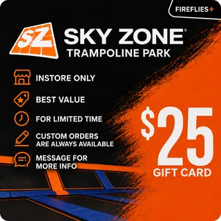 $25.00 USD SKY ZONE TRAMPOLINE PARK GIFT CARDS