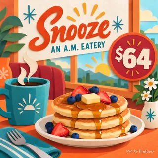 $64.00 USD SNOOZE AN AM EATERY GIFT CARDS
