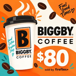$80.00 USD BIGGBY COFFEE GIFT CARDS