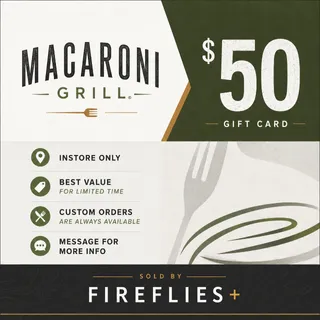 $50.00 USD MACARONI GRILL GIFT CARDS