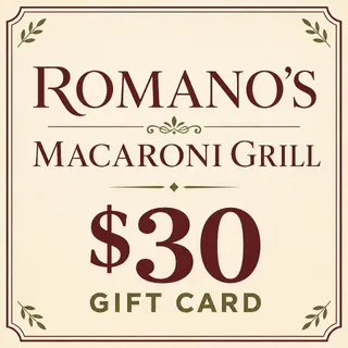 $30.00 USD ROMANOS MACARONI GRILL GIFT CARDS