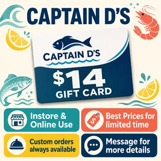$14.00 USD CAPTAIN D'S GIFT CARDS