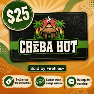 $25.00 USD CHEBA HUT GIFT CARDS
