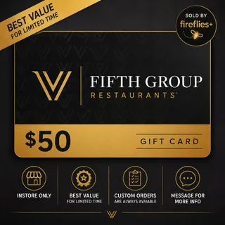 $50.00 USD FIFTH GROUP RESTAURANTS GIFTCARDS