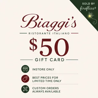 $50.00 USD RISTORANTE GIFT CARDS 