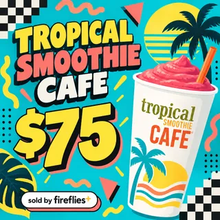 $75.00 USD TROPICAL SMOOTHIE CAFE GIFT CARDS