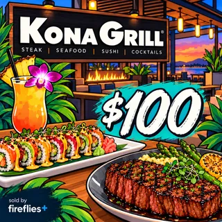 $100.00 USD KONA GRILL GIFT CARDS