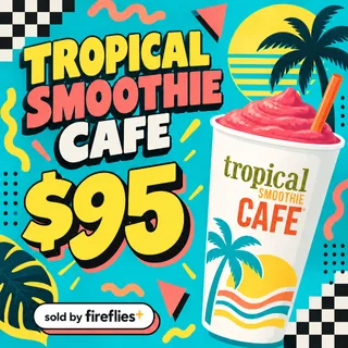 $95.00 USD TROPICAL SMOOTHIE CAFE GIFT CARDS