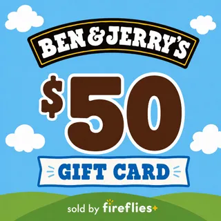 $50.00 USD BEN & JERRYS GIFT CARDS